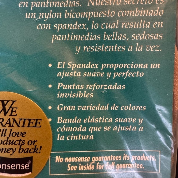 Vintage Pantyhose No Nonsense Control Top Premium Nylon Tan Size A Reinforced - Picture 8 of 10